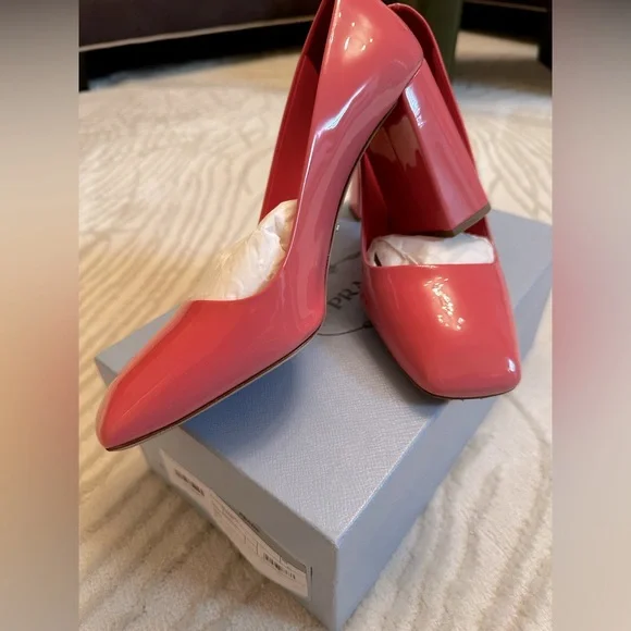 Prada pink Square Toe Clazature Donna Heels 40 - Picture 8 of 16
